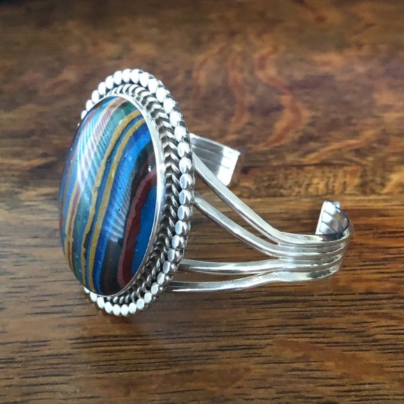 Running Bear Jewelry 22 Navajo Estate Cuff Marked R B 925 Running